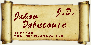 Jakov Dabulović vizit kartica